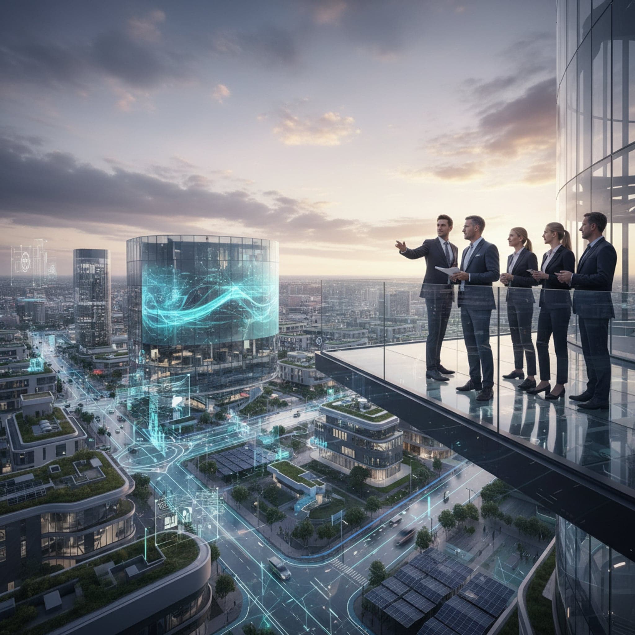 Professional blog header image for article titled "Smart City Strategien: Digitale Transformation fü